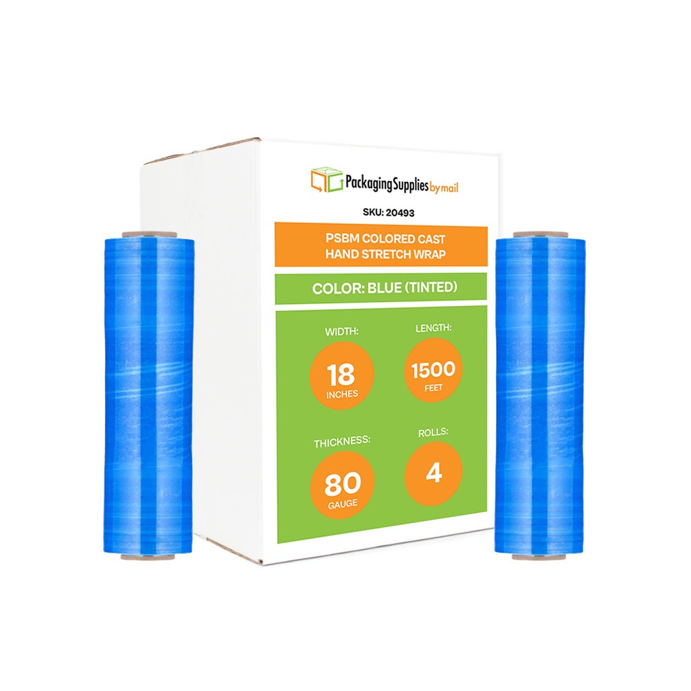 thumbnail image 2 of Shield Wrap Black Tint Hand Stretch Wrap – 18" X 1500' Cast Narrow Banding, 80 Gauge – 4 Rolls 2 of 3
