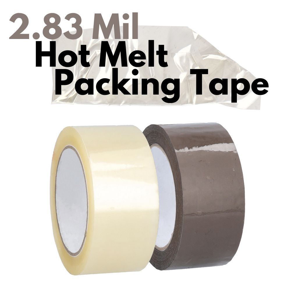 2 x 55 yds. 2.5 Mil Heavy Duty Clear Hot Melt Tape (36/Case