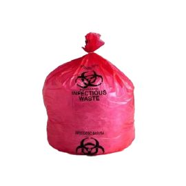 Red Infectious Waste Liners - 1.5 Mil - LD, 02 Gallon Capacity and Bilingual - 11" x 14" - 500 Pieces/Case