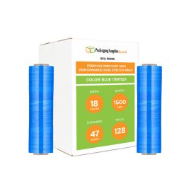 Colored Cast High Performance Hand Stretch Wrap Blue Tinted 128 Qty 47 Gauge