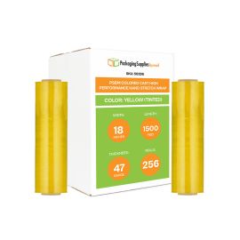 Colored Cast High Performance Hand Stretch Wrap Yellow Tinted 256 Qty 47 Gauge