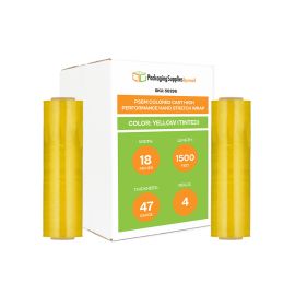 Colored Cast High Performance Hand Stretch Wrap Yellow Tinted 4 Qty 47 Gauge