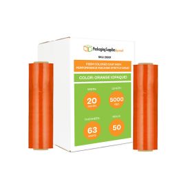 Colored Cast High Performance Machine Stretch Wrap Orange Opaque 50 Qty