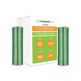 Colored Cast Machine Length Stretch Wrap Green Opaque 40 Qty