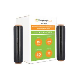 Colored Cast Pre Stretched Hand Stretch Wrap Black Tinted 72 Qty 30 Gauge