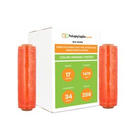 Colored Cast Pre Stretched Hand Stretch Wrap Orange Tinted 256 Qty