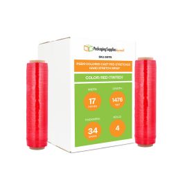 Colored Cast Pre Stretched Hand Stretch Wrap Red Tinted 4 Qty