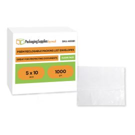 Reclosable Packing List Envelopes 1000 Qty 5 Inch x 10 Inch