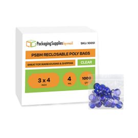 Reclosable Poly Bags 1000 Qty 3 x 4 Inch 4 Mil