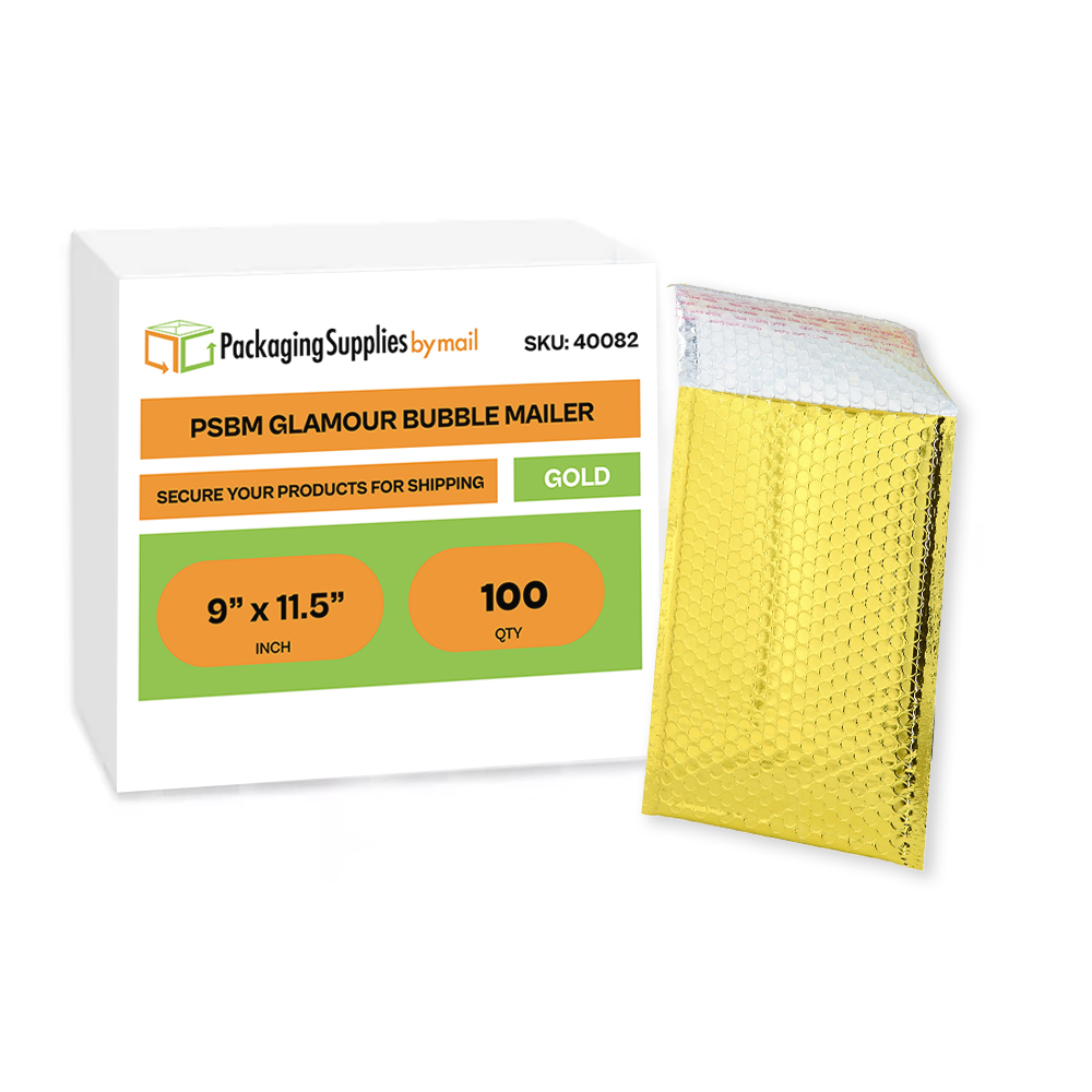 Glamour Bubble Mailers - Metallic Gold - 9