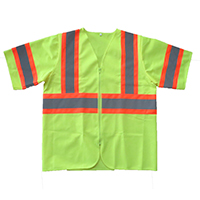 Class III Fluorescent Yellow W/ Silver Reflective Tape & Orange Trim